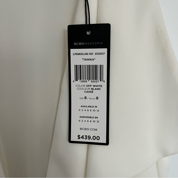 Bcbg tanika off white dress size 8 - Picture 8 of 12